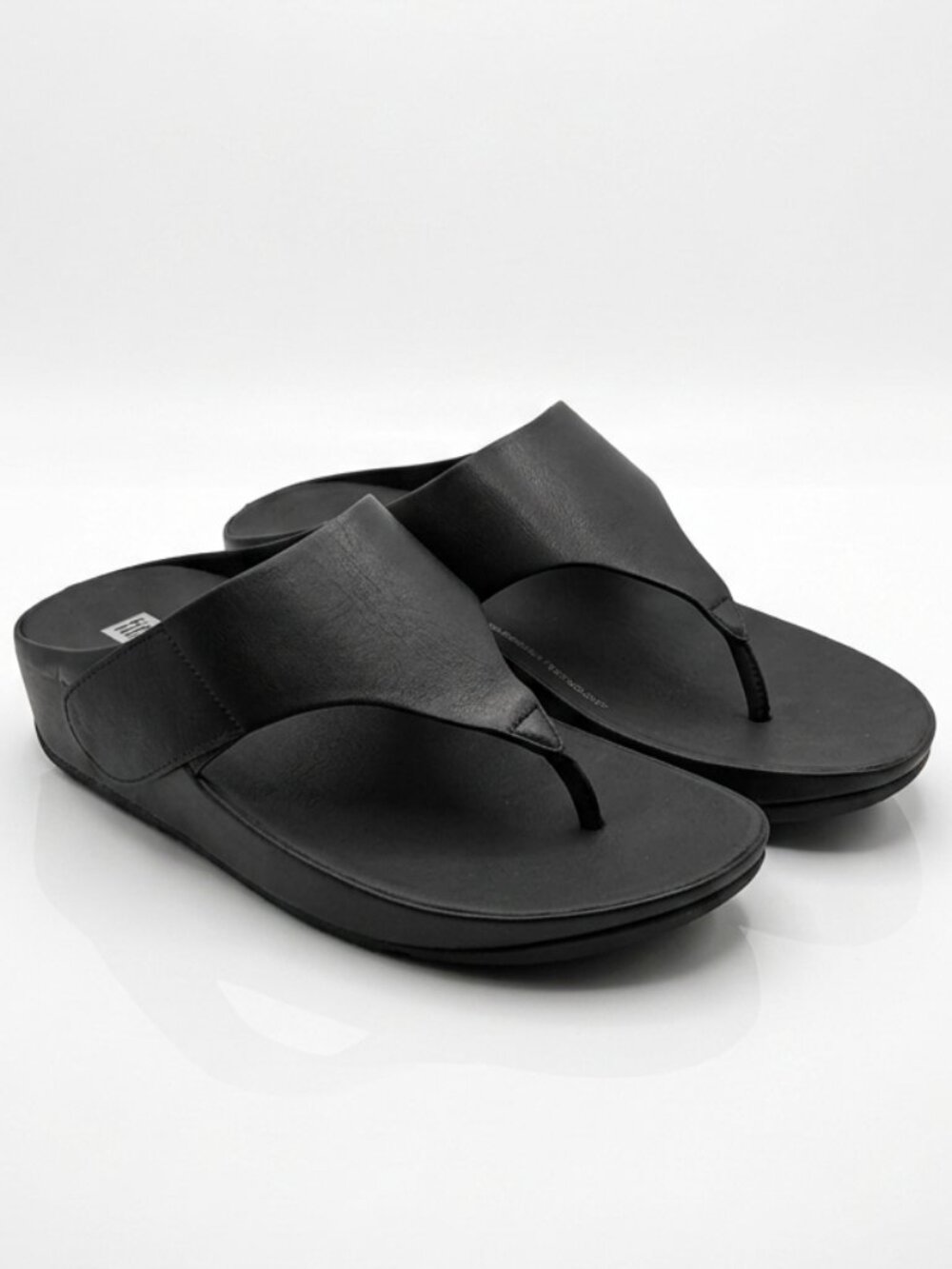 FITFLOP Lulu Black Leather Adjustable Platform Sandals US6